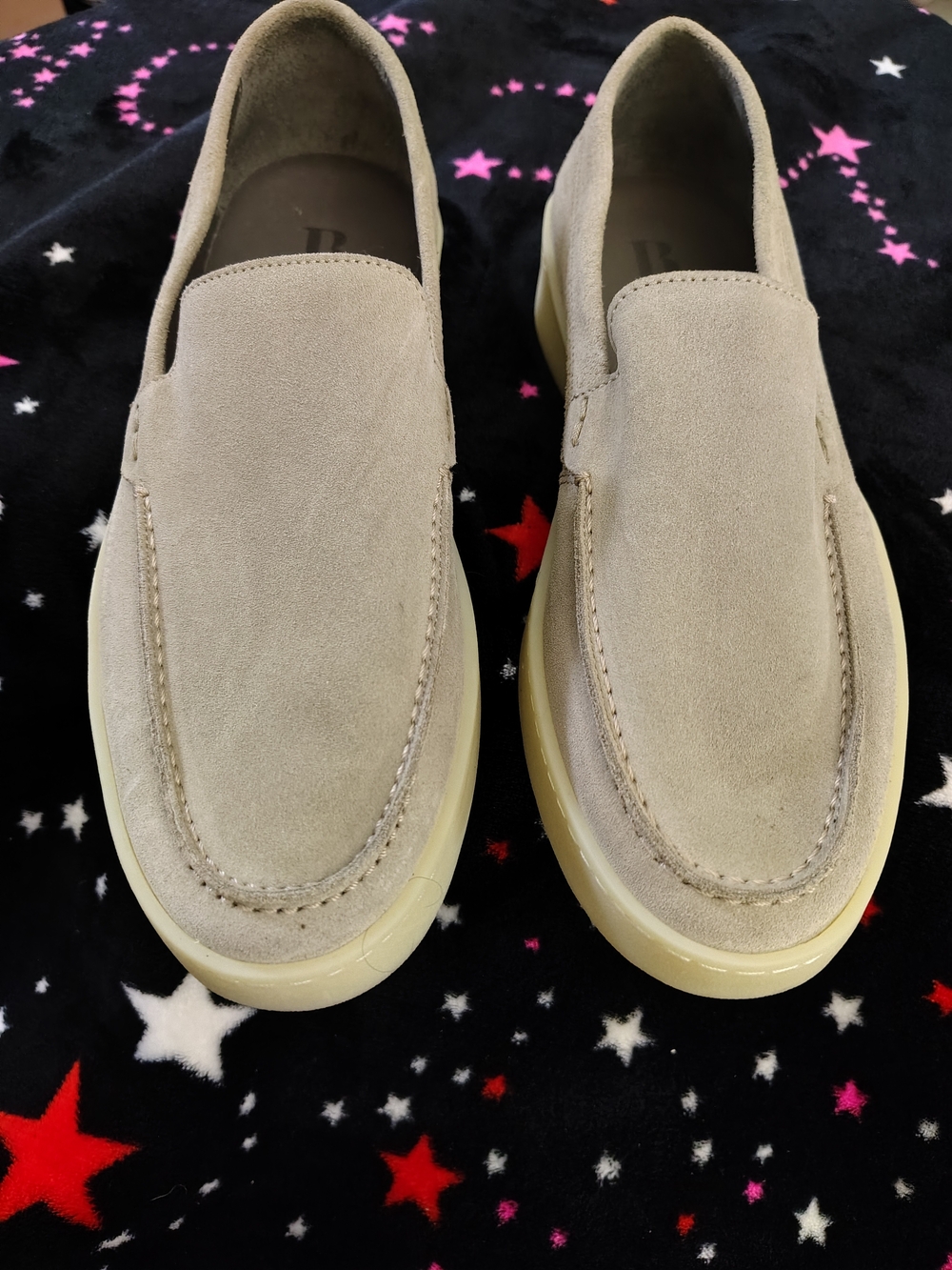 Milano Men's Suede Slip-On Loafers in Light Taupe